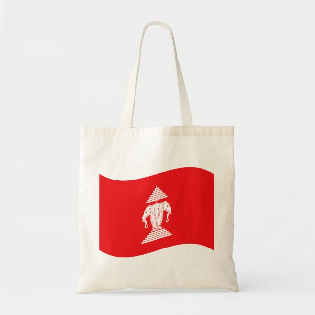 Tote Bag Lao Erawan Trois Chefs D'Éléphant Drapeau Vague (Devant)