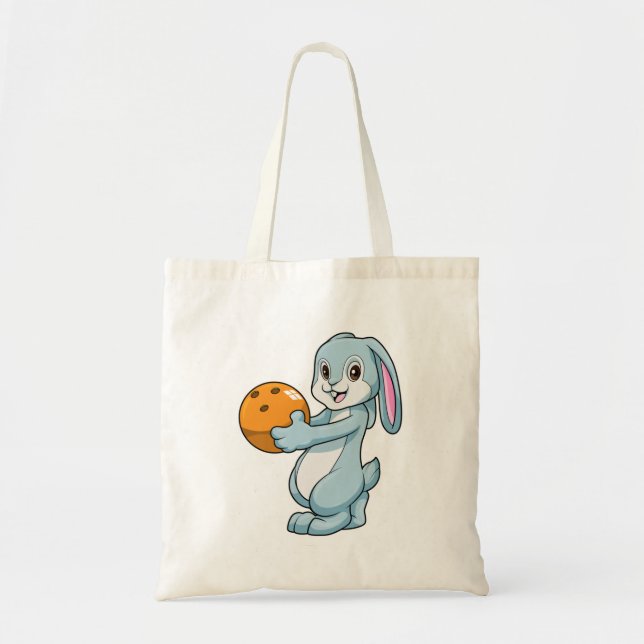 Tote Bag Lapin à Bowling avec Bowling balle (Devant)