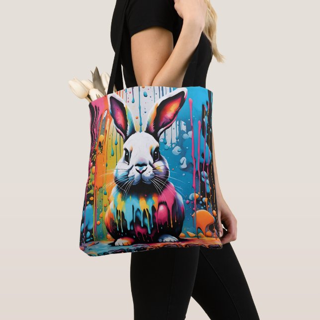 Tote Bag Lapin avec éclaboussures (De près)