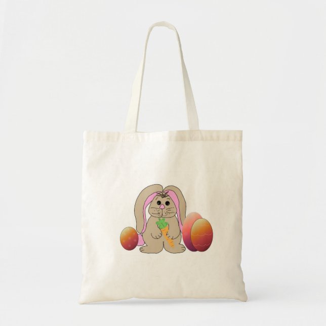 Tote Bag Lapin Avec Oeufs De Pâques (Devant)