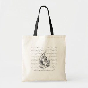 Tote Bag Lapin blanc - oh ! Oh ! Je serai en retard !