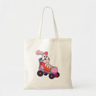 Tote Bag Lapin comme Patineur Inline avec Patins Inline
