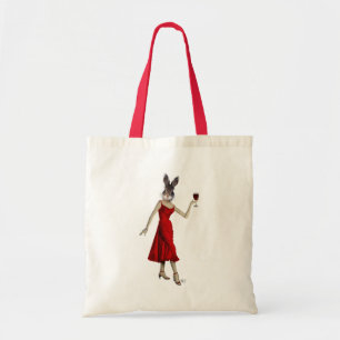 Tote Bag Lapin dans la robe rouge