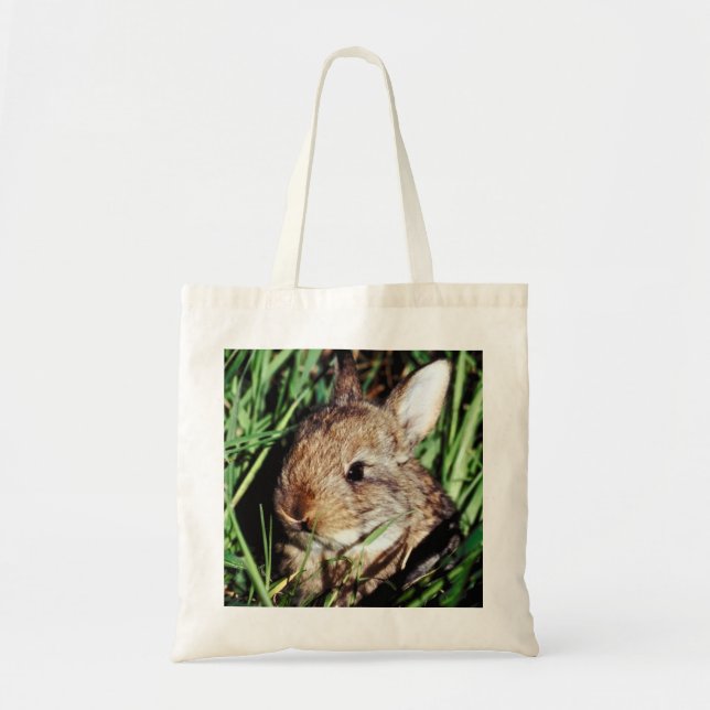 Tote Bag Lapin dans l'herbe (Devant)