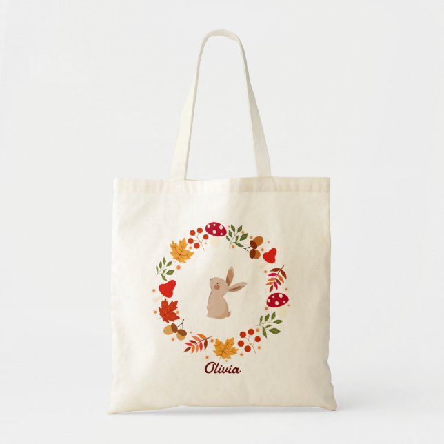 Tote Bag Lapin d'automne (Devant)