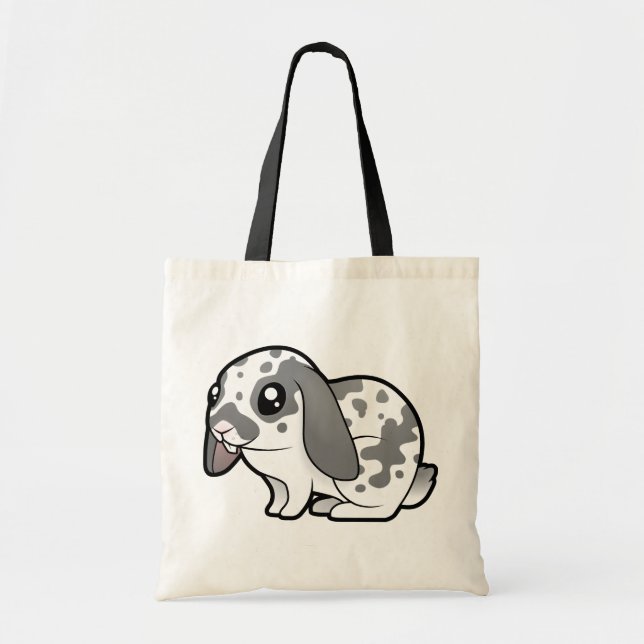 Tote Bag Lapin de bande dessinée (cheveux lisses d'oreille (Devant)
