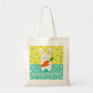 Tote Bag Lapin de dessin animé tenant une carotte, pois