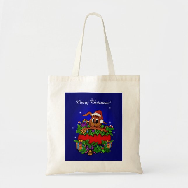 Tote Bag Lapin de Noël (Devant)