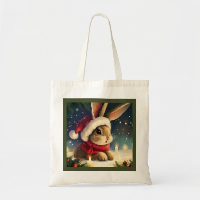 Tote Bag Lapin de Noël 4 (Devant)