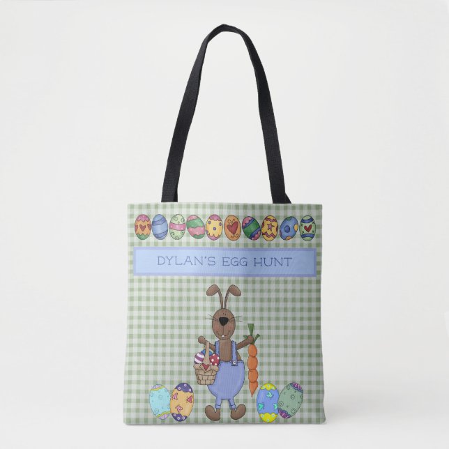 Tote Bag Lapin de Pâques - Chasse aux Oeufs de Pâques perso (Devant)