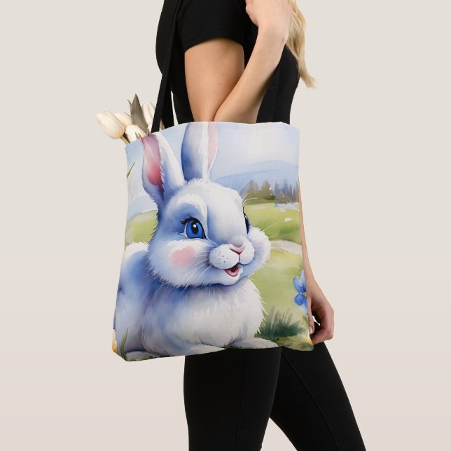 Tote Bag Lapin de Pâques dans un jardin, Pâques (De près)