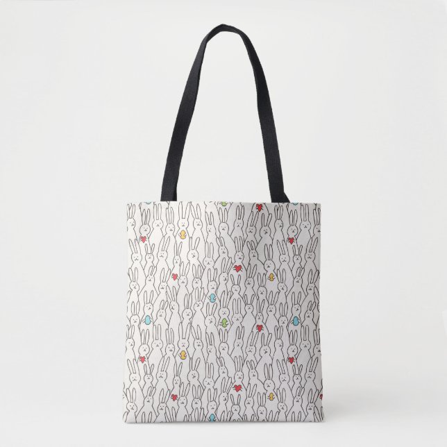 Tote Bag Lapin De Pâques : Joyeux Amusant Sans Couche. (Devant)