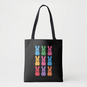 Tote Bag Lapin de Pâques Œufs Carreaux Léopard
