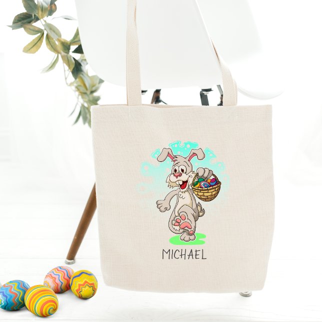 Tote Bag Lapin de Pâques OEufs de Pâques Nom personnalisé (Créateur téléchargé)