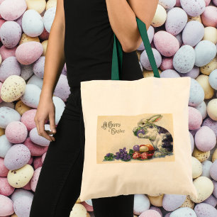 Tote Bag Lapin de Pâques vintage avec oeufs de Pâques dans