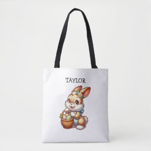 Tote Bag Lapin de Pâques Vintage Personnalisé Pour lui