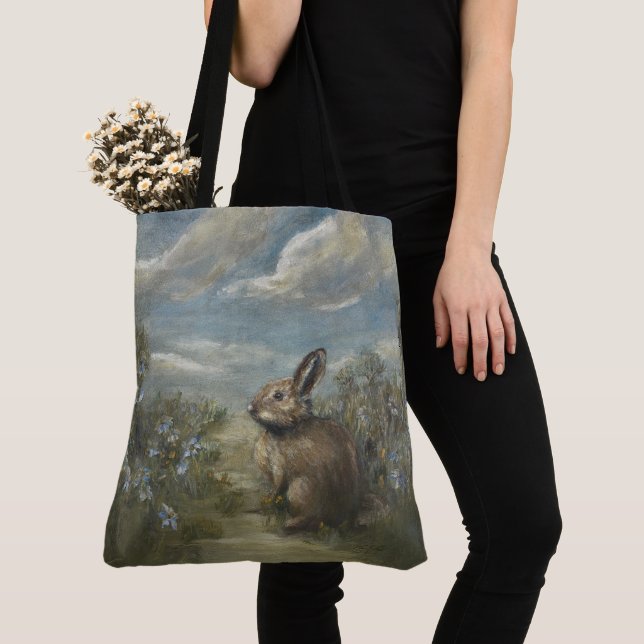 Tote Bag Lapin de printemps Op1 (De près)
