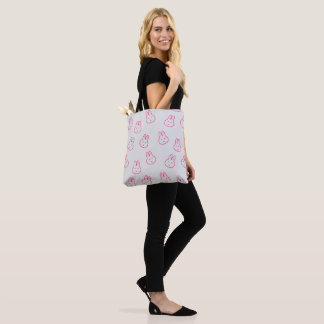 Tote Bag Lapin D'Une Humeur Étrange - Couleur Rose