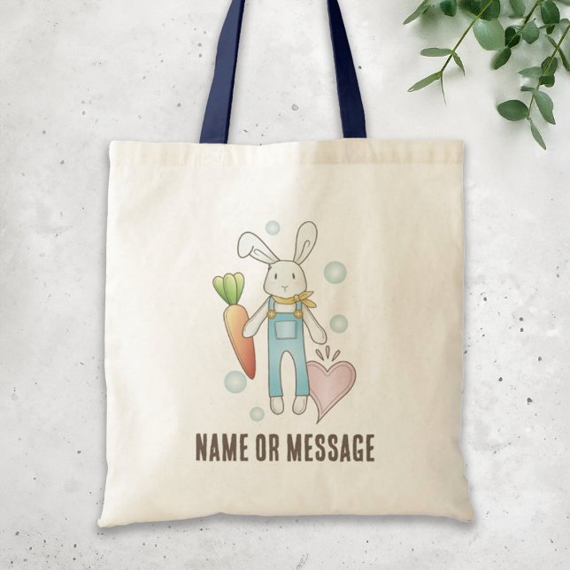 Tote Bag Lapin en peluche personnalisé mignon (Créateur téléchargé)
