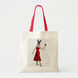 Tote Bag Lapin en robe rouge 2