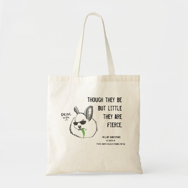 Tote Bag Lapin féroce avec la citation (Devant)