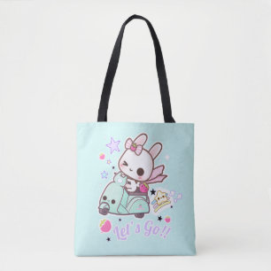 Tote Bag Lapin mignon avec le scooter de kawai