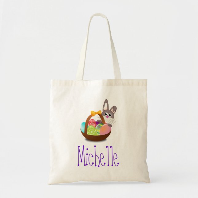 Tote Bag Lapin nommé fait sur commande Fourre-tout de (Devant)