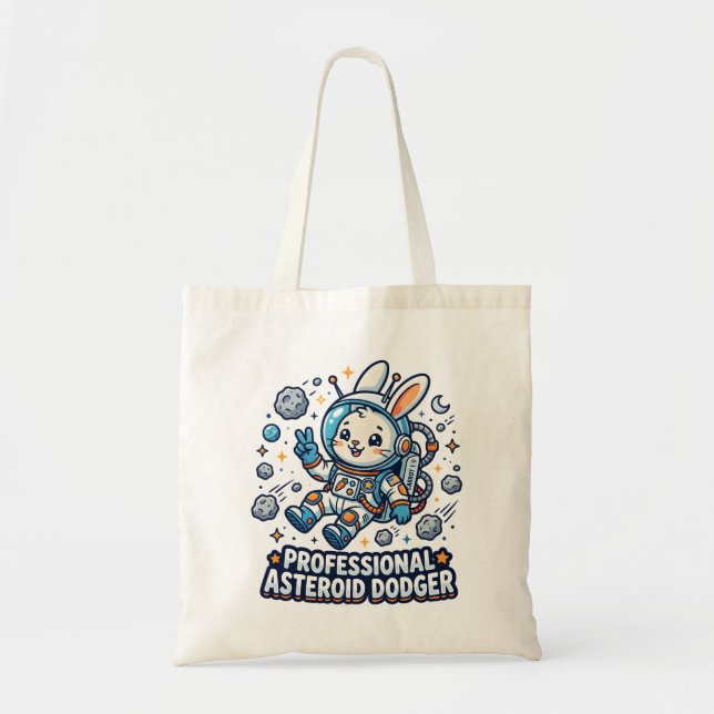 Tote Bag Lapin Proféssionnel Esquiveur d'Astéroïdes (Devant)