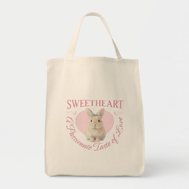 Tote Bag Lapin Rose Mignon (Devant)