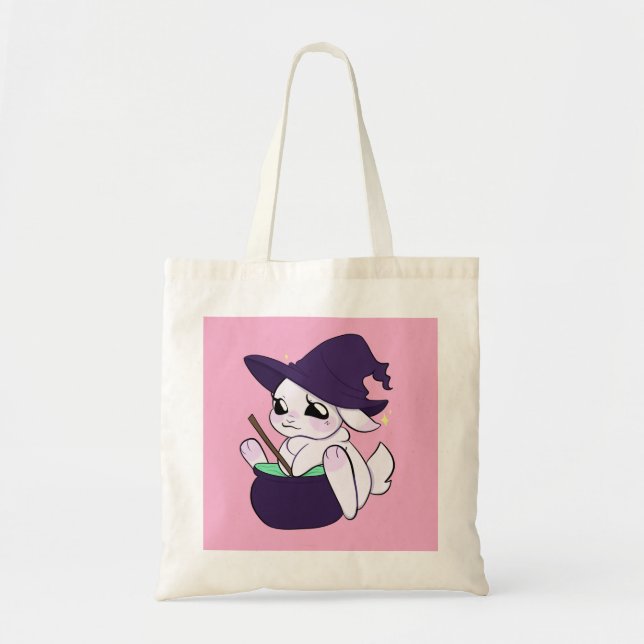 Tote Bag Lapin sorcière Halloween  (Devant)