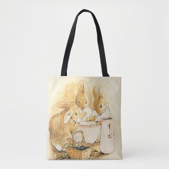 Tote Bag Lapins et Pudding au lait par Beatrix Potter (Devant)