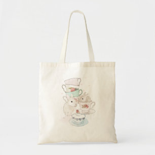 Tote Bag Lapins et thé fourre-tout
