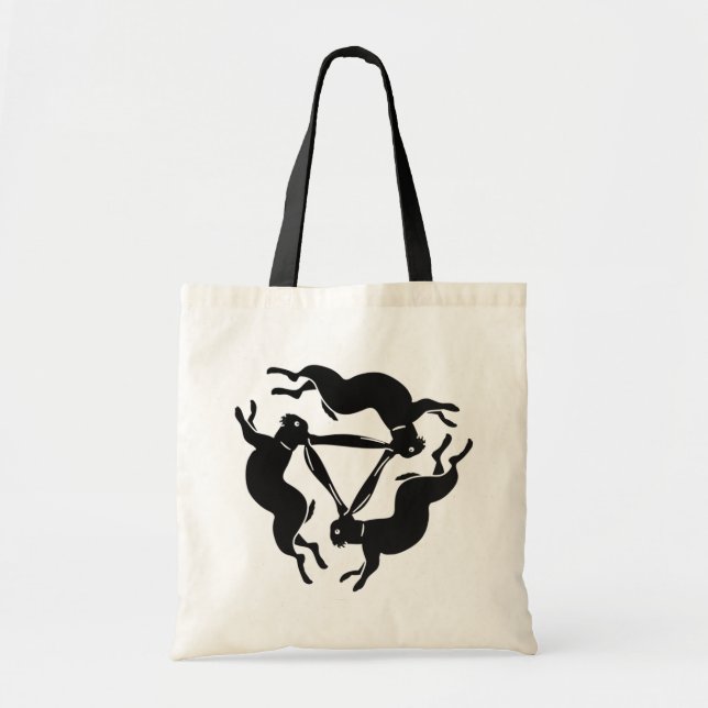 Tote Bag Lapins noirs - Symbole de lapin de Lucky Tinner (Devant)