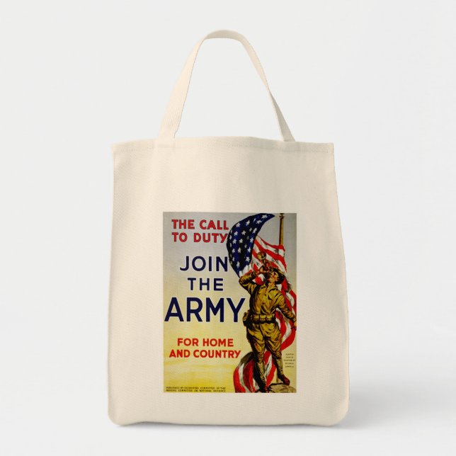 Tote Bag L'appel au devoir ~ Rejoignez l'armée (Devant)