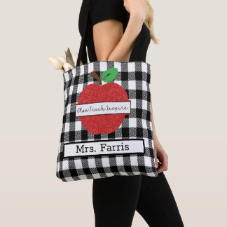 Tote Bag L'appréciation des enseignants de la pomme rouge d