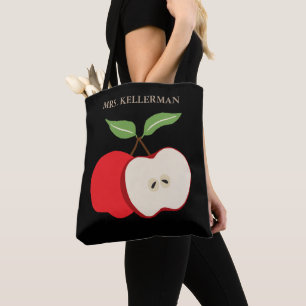 Tote Bag L'aquarelle Apple ajoutent le nom du professeur