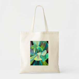 Tote Bag L'aquarelle du désert bleu et vert Succulent