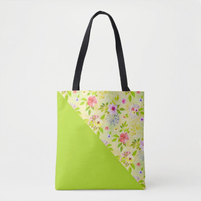 Tote Bag L'aquarelle fleurit le motif sans couture I + vos (Devant)
