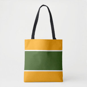 Tote Bag Large Forêt Vert Blancs Sur Gras Jaune