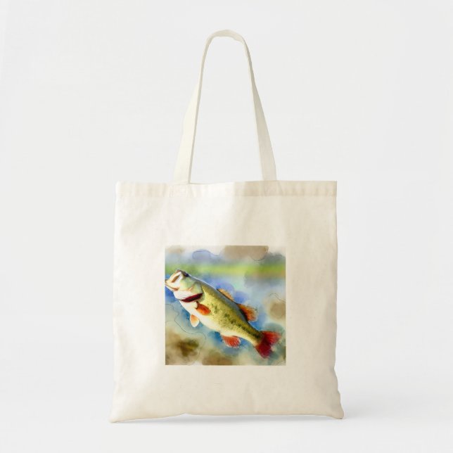 Tote Bag Largemouth Bass 200824AREF147 - Watercolor (Devant)