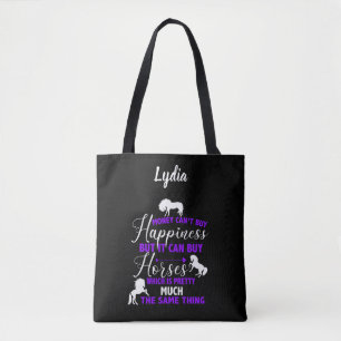 Tote Bag L'argent peut acheter des chevaux violet personnal