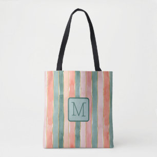 Tote Bag Larges Rayures Verticales Bloc de Couleur Monogram
