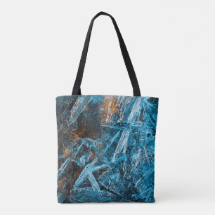 Tote Bag L'art Abstrait de glace turquoise