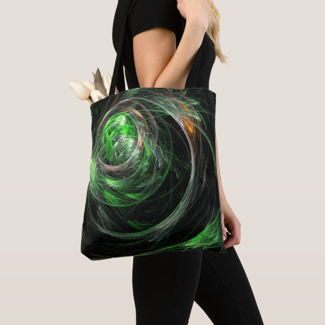 Tote Bag L'art Abstrait vert du monde entier (De près)