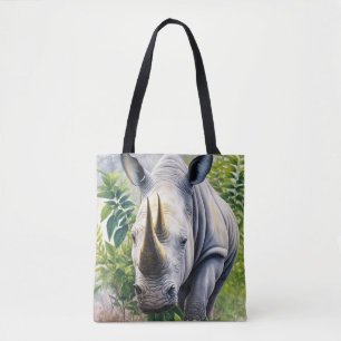 Tote Bag L'art botanique du rhinocéros blanc