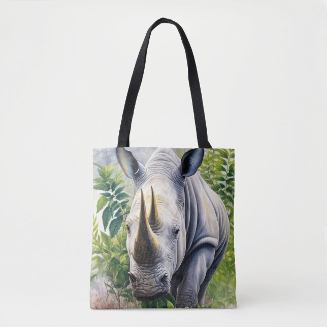 Tote Bag L'art botanique du rhinocéros blanc (Devant)