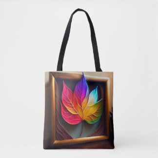 Tote Bag "L'art de la feuille vibre avec de jolies couleurs