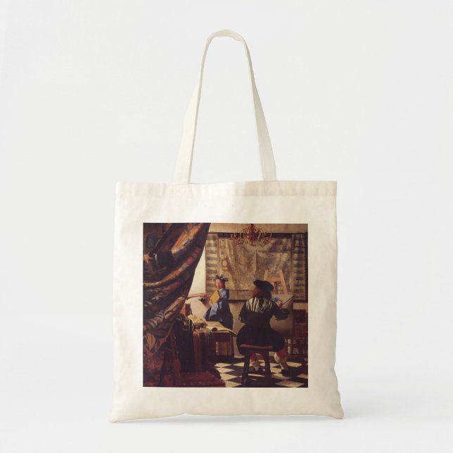Tote Bag L'art de la peinture par Johannes Vermeer (Devant)