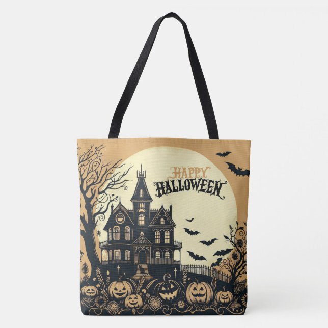Tote Bag L'art d'Halloween vintage (Devant)