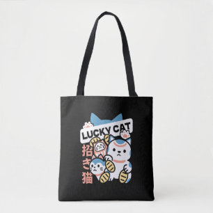 Tote Bag L'art du chat chanceux – Maneki Neko avec pièce d'